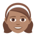 👧🏽 girl: medium skin tone display on JoyPixels